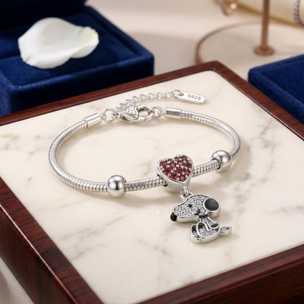 Disney Snoopy Heart Charm