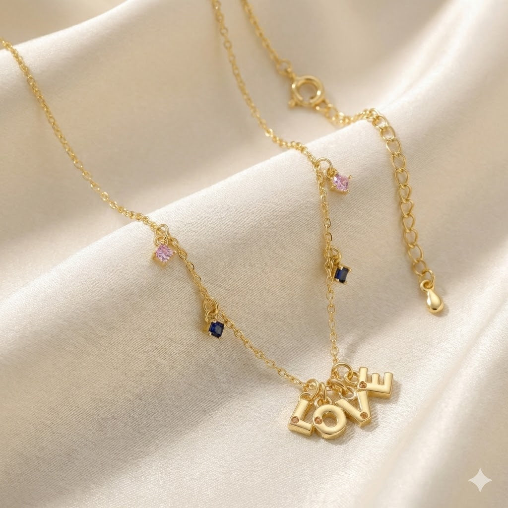 Béra&Co. Gold Vermeil "LOVE" Charm Necklace