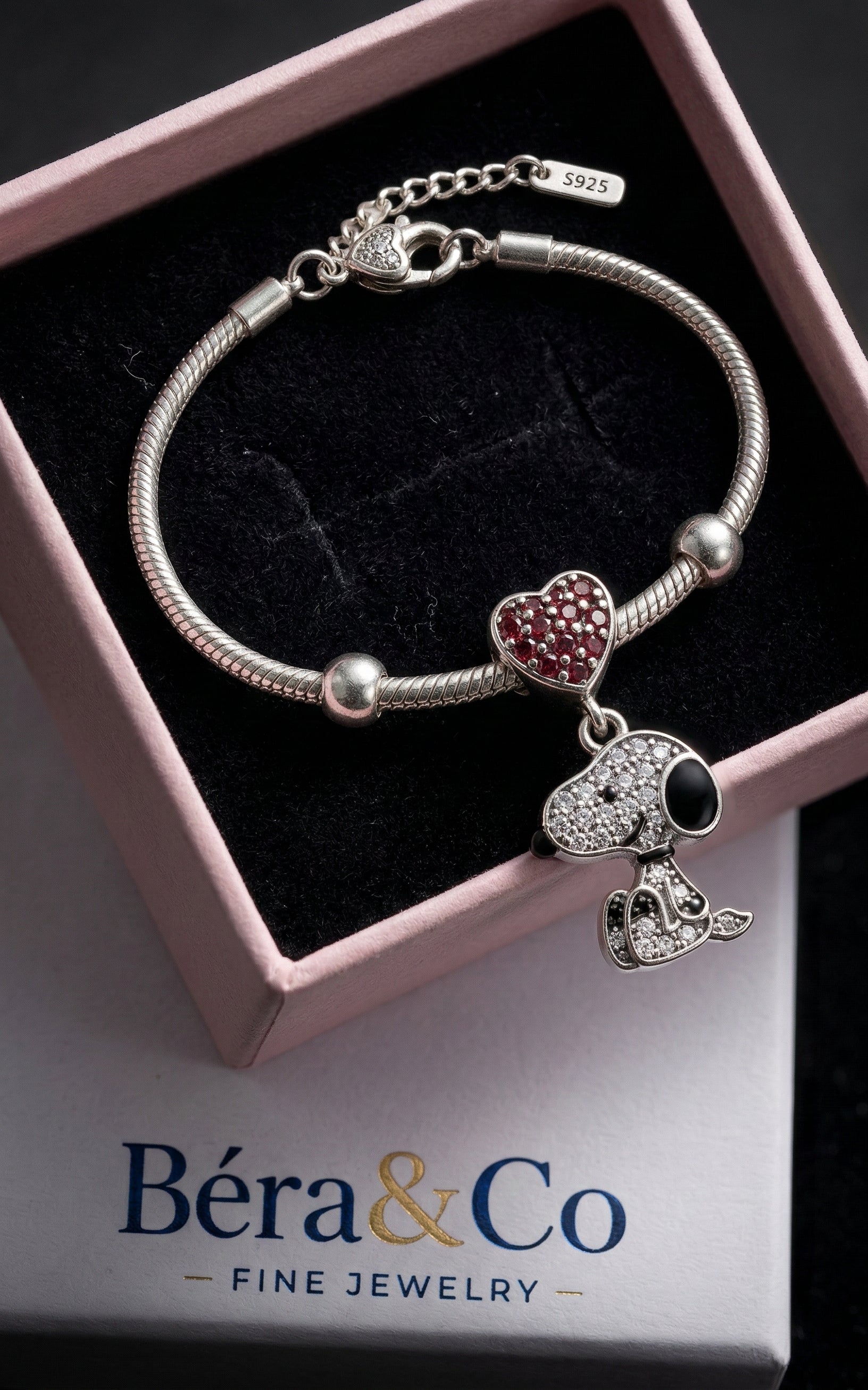 Disney Snoopy Heart Charm