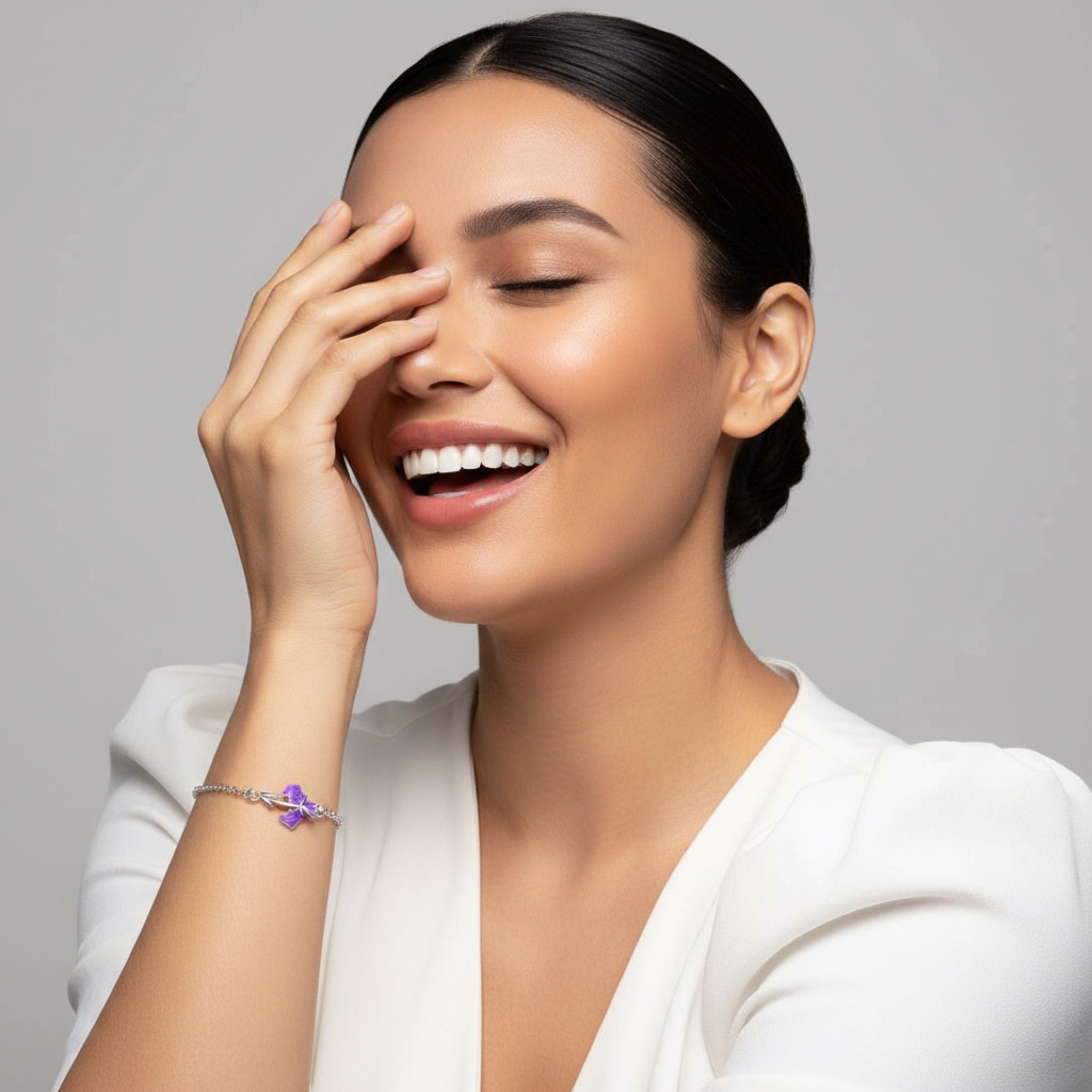 Elegant Purple Orchid Bracelet