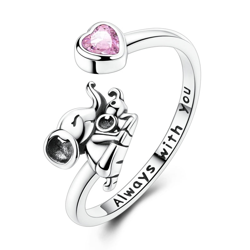 Always With You Elephant Heart Adjustable Ring