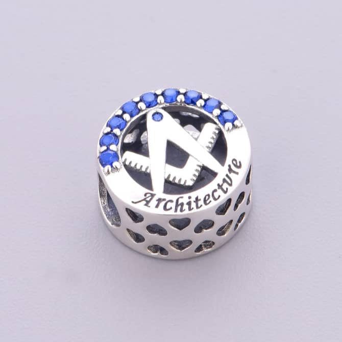 Architecture Symbol with Blue Crystal Charm