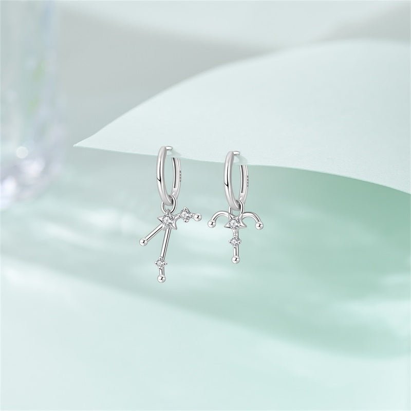 Aries Constellation Zodiac Hoop Earrings