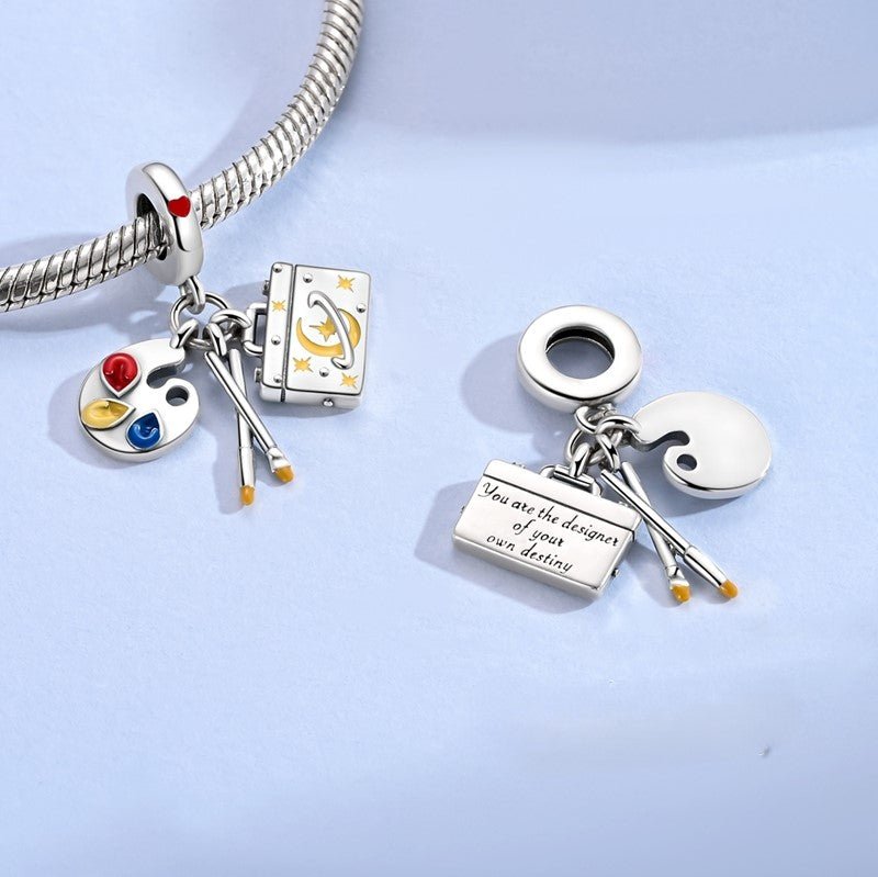 Artist’s Palette & Canvas “Designer of Destiny” Dangle Charm