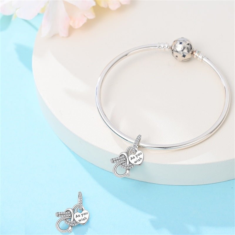 As You Wish Heart Knot Dangle Charm