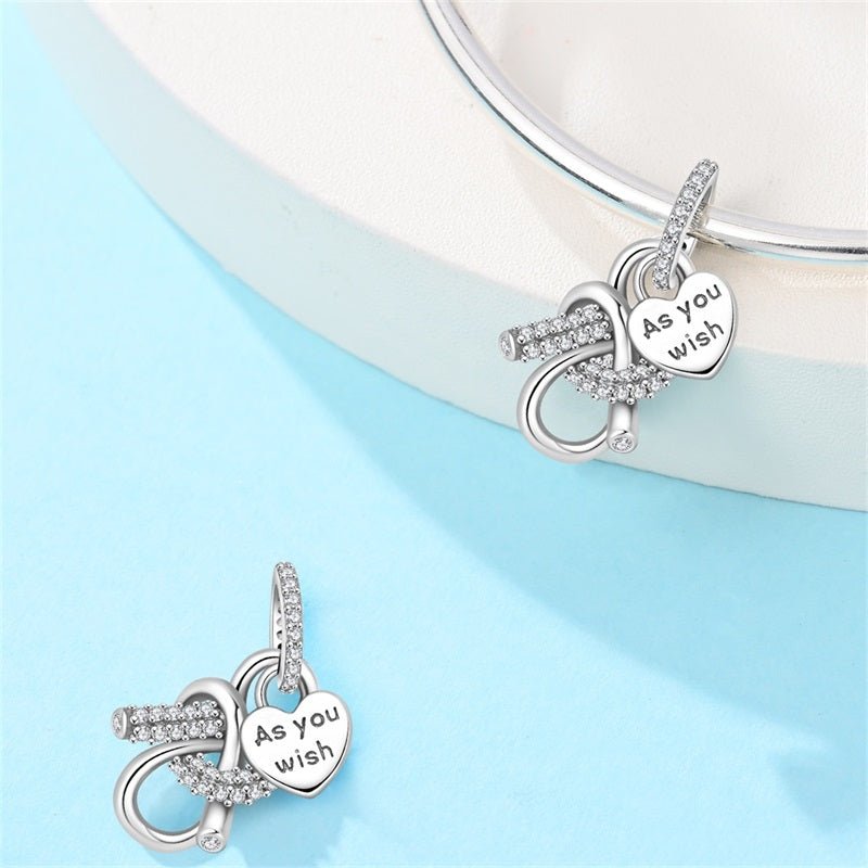 As You Wish Heart Knot Dangle Charm