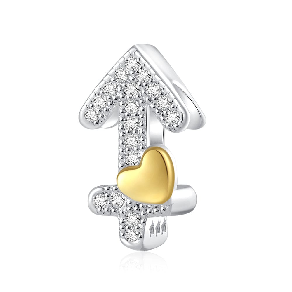 Gold Heart & Pavé Crystals Astrology Signs Zodiac Constellation Charms