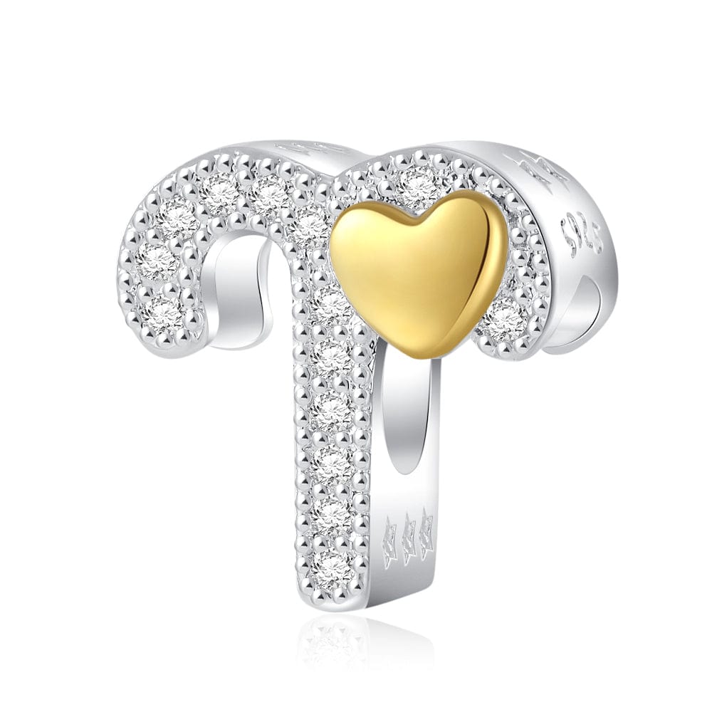 Gold Heart & Pavé Crystals Astrology Signs Zodiac Constellation Charms