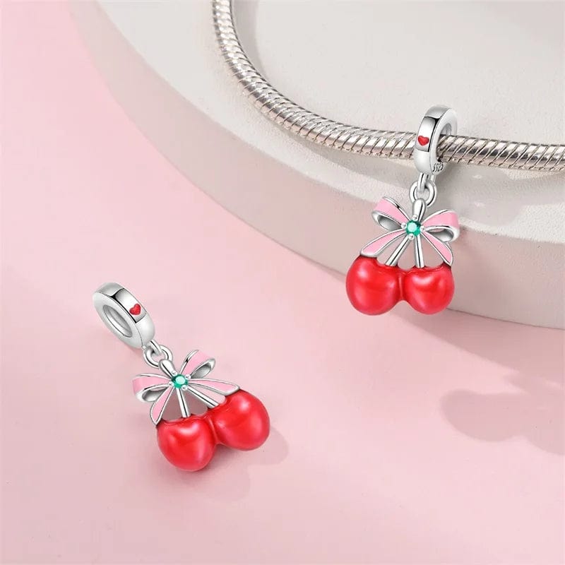 Asymmetrical Cherry Fruit Dangle Charm