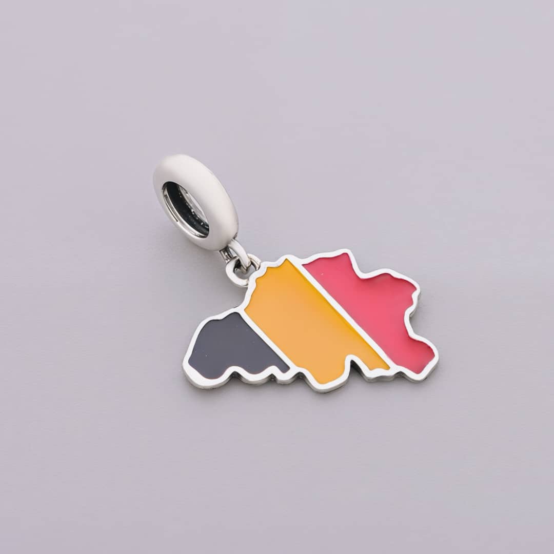 Belgium Map Flag Dangle Charm