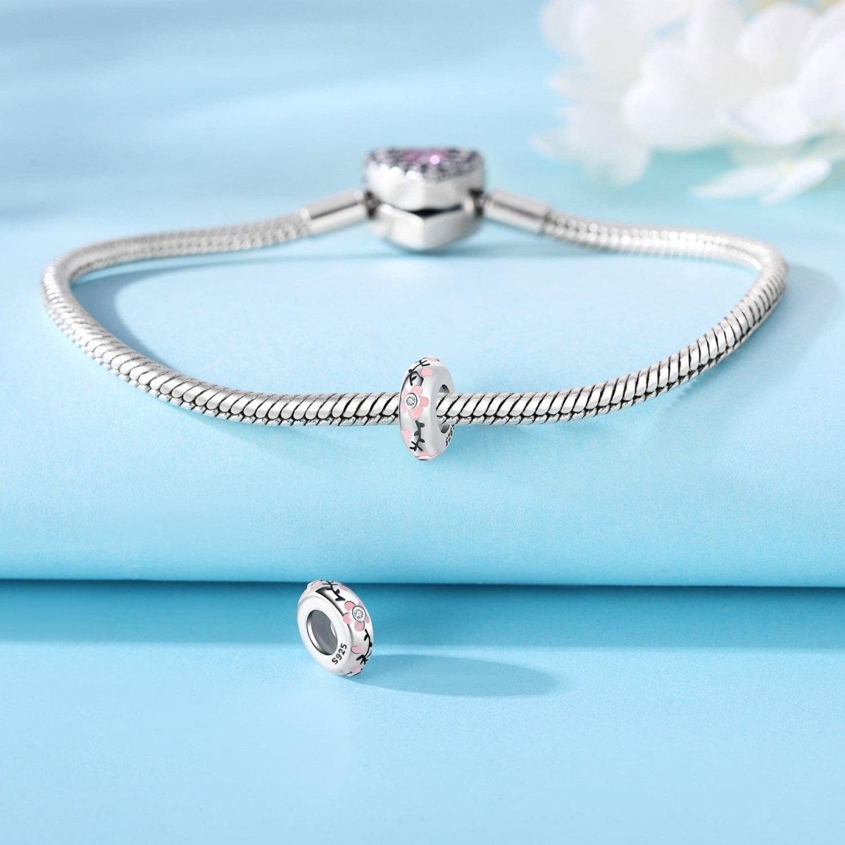 Blossom Pink Enamel Flower Charm