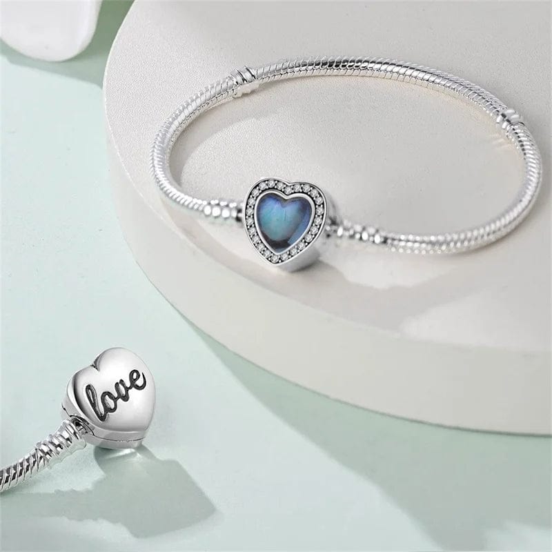 Blue Heart Gemstone Clasp Bracelet