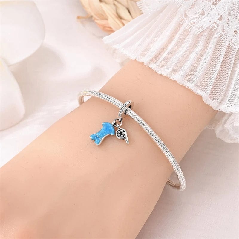 Blue Soccer Jersey Dangle Charm