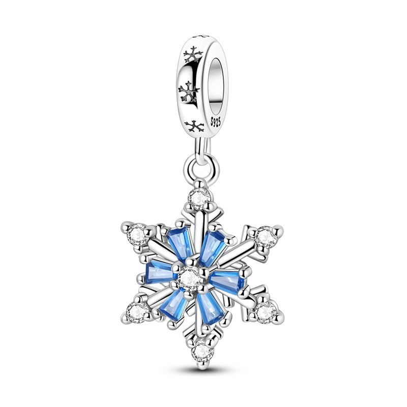 Blue Spinning Snowflake Dangle Charm