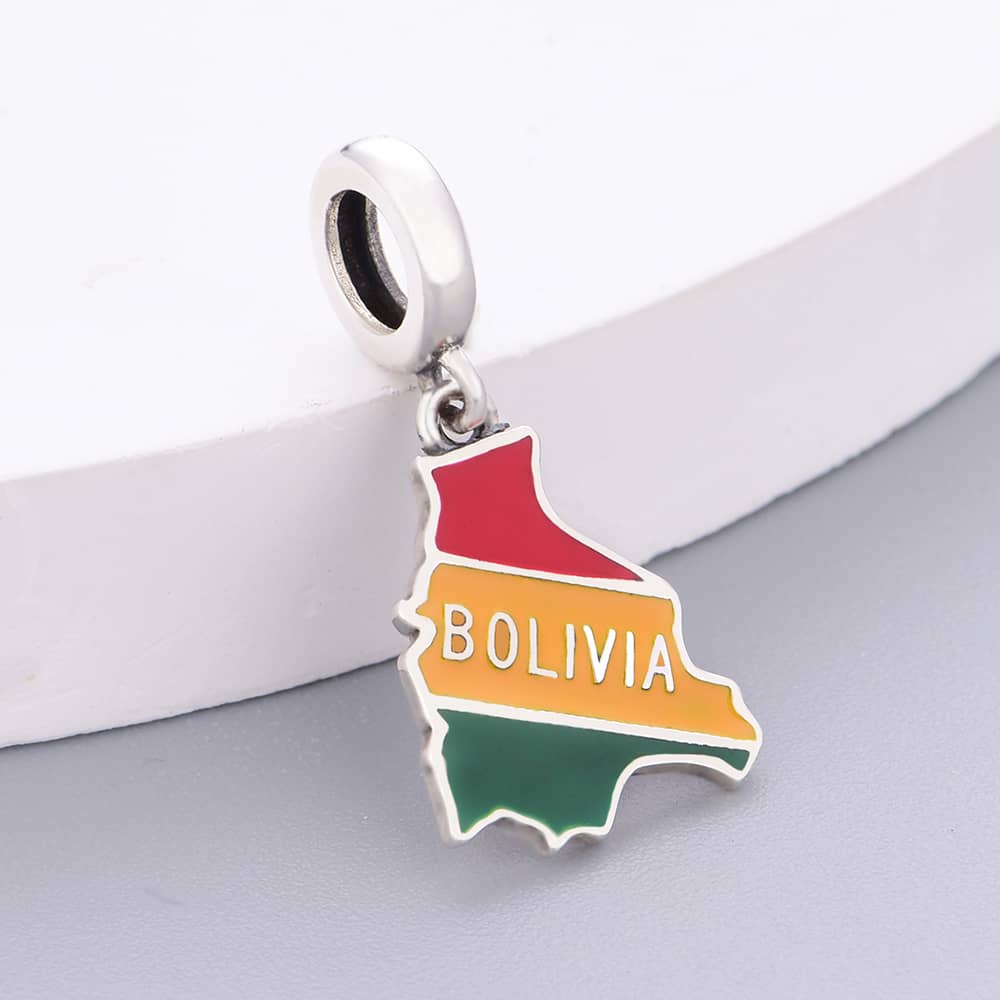 Bolivia Map Dangle Charm