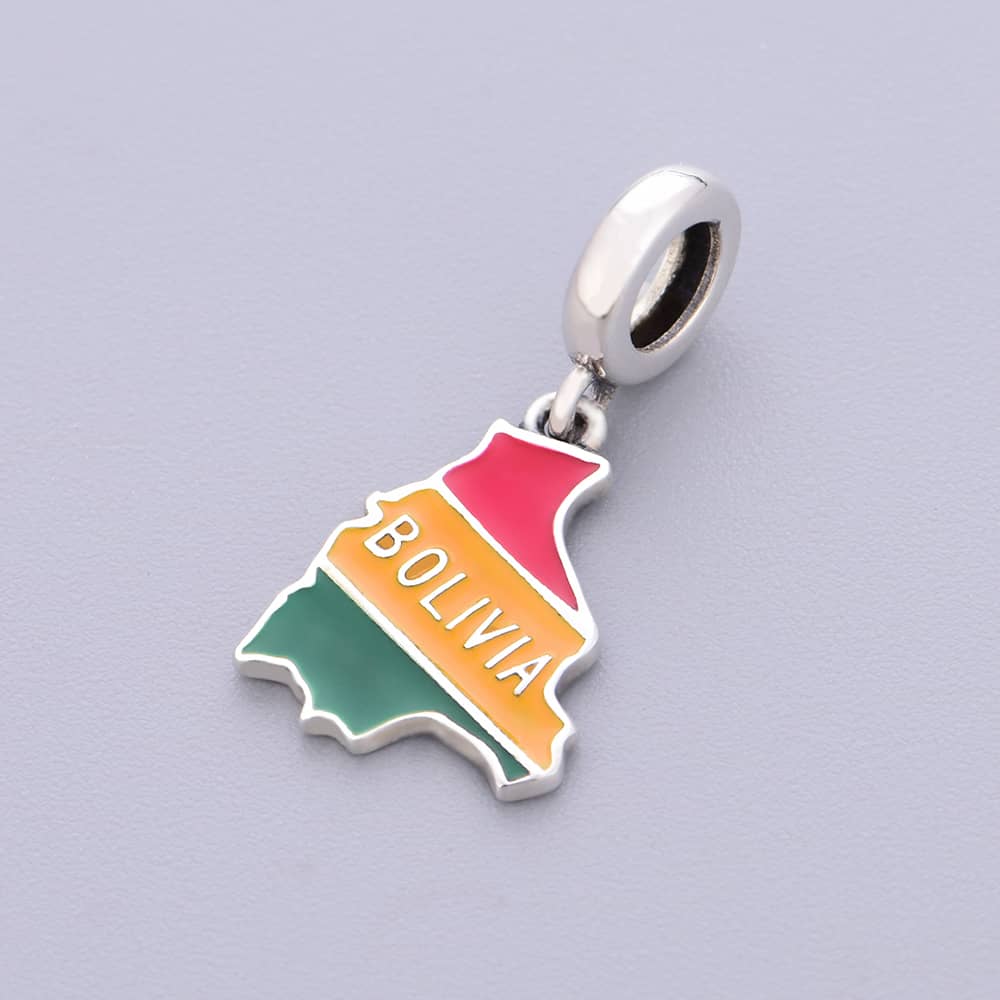 Bolivia Map Dangle Charm