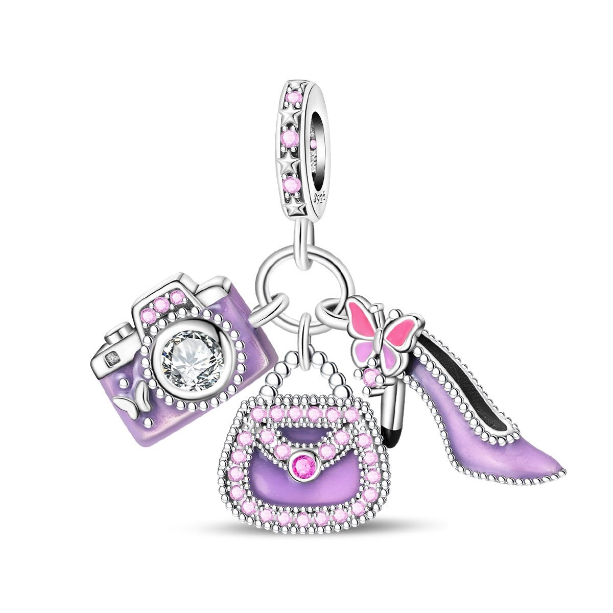 Camera, Handbag, & High Heel Shoe Dangle Charm