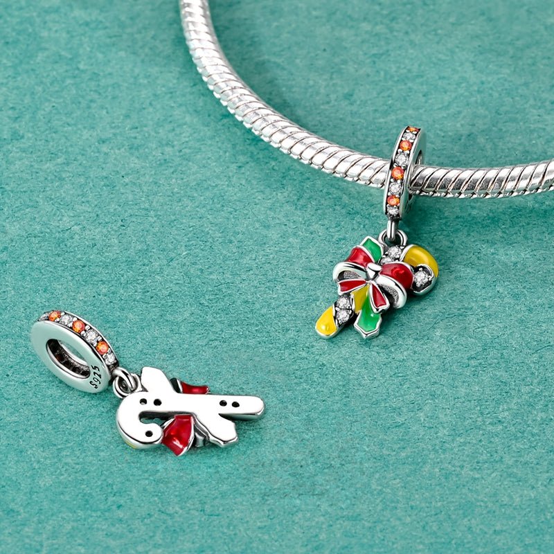 Candy Cane with Festive Bow Dangle Charm