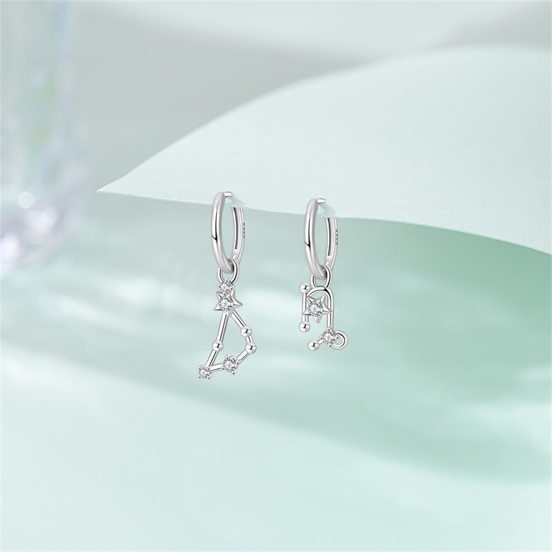 Capricorn Constellation Zodiac Hoop Earrings