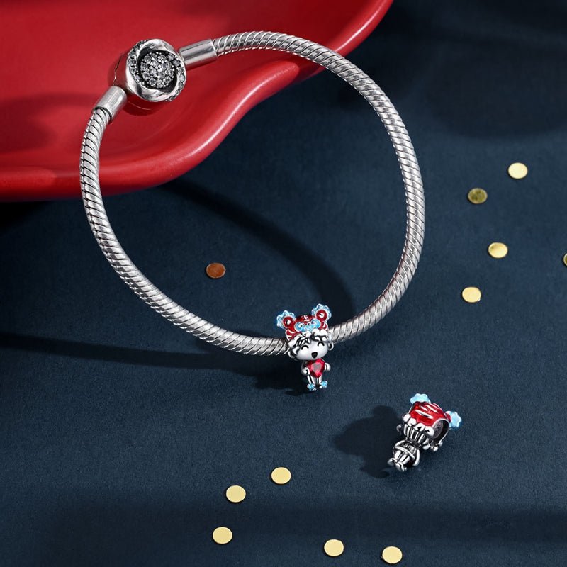 Chinese Boy with Red Heart & Blue Headdress Charm