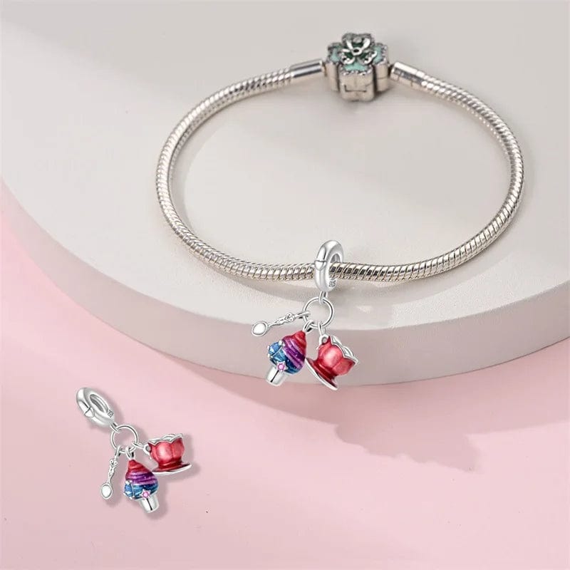 Colorful Cupcake, Teacup, and Spoon Charm