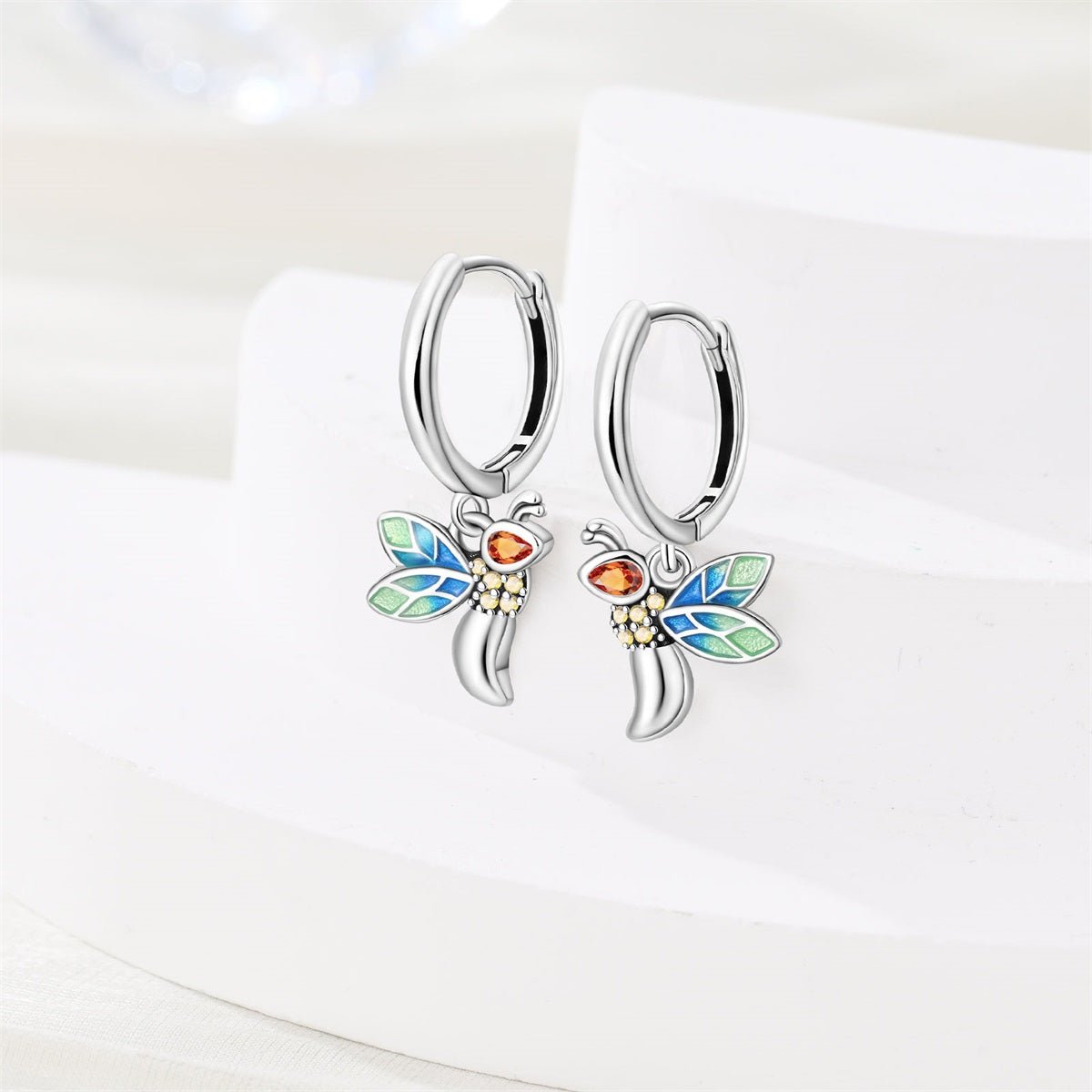 Colorful Firefly Hoop Earrings