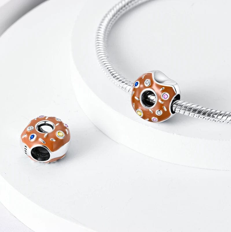 Sparkling Sprinkled Donut Charm