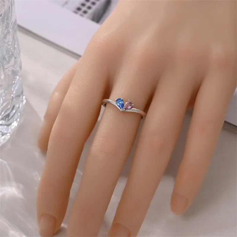 Dual Teardrop Gemstone Ring