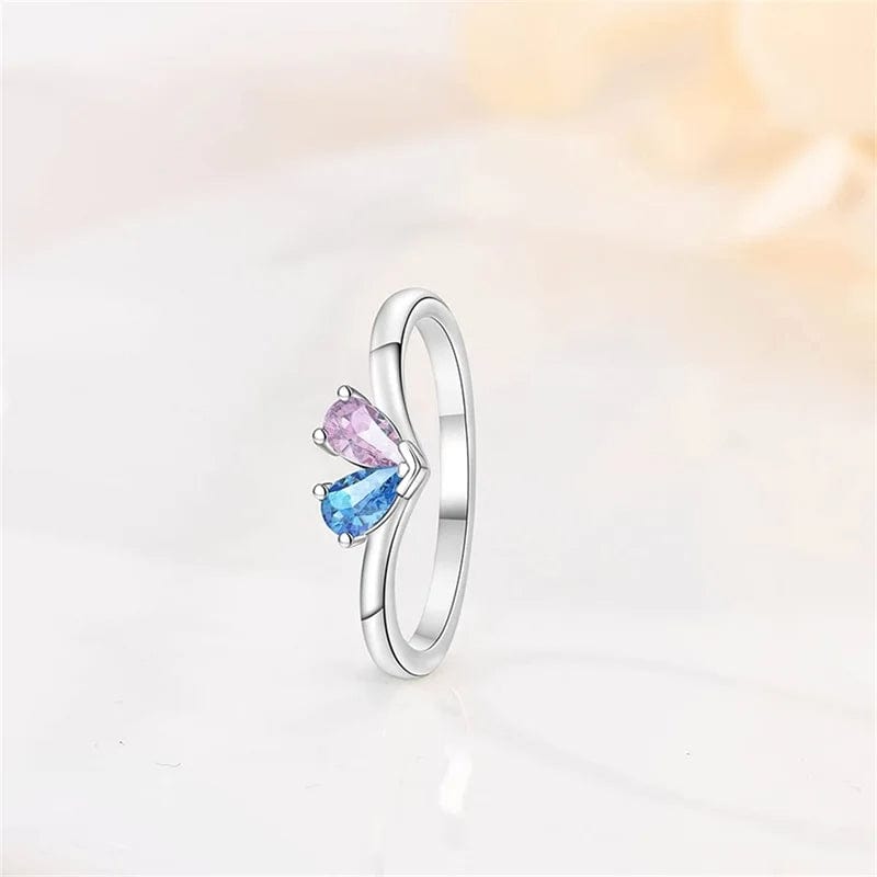 Dual Teardrop Gemstone Ring