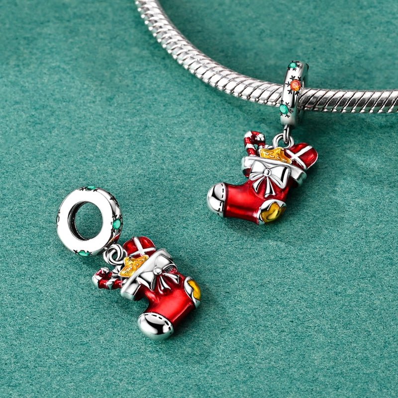 Festive Christmas Stocking Dangle Charm