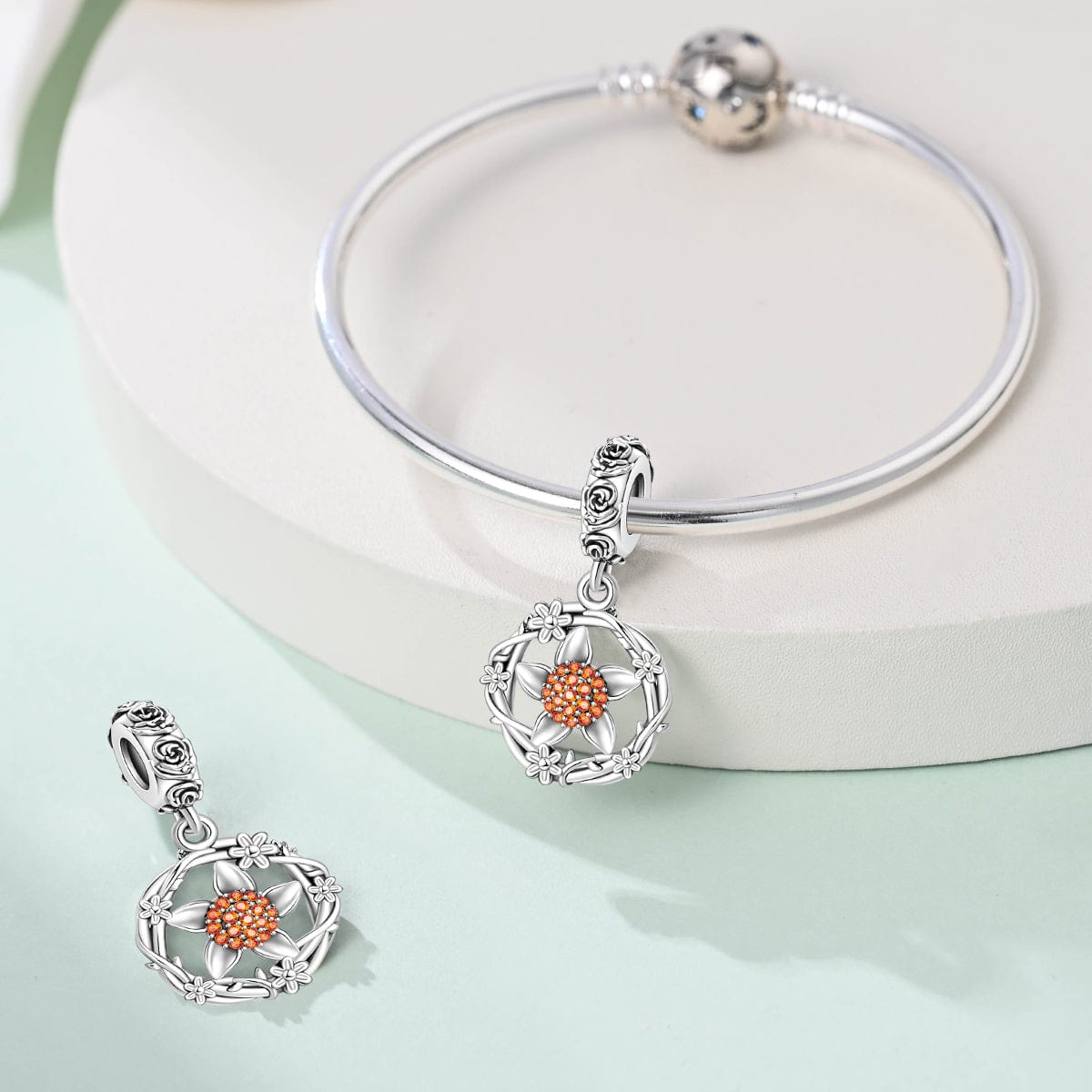 Floral Blossom Wreath Dangle Charm