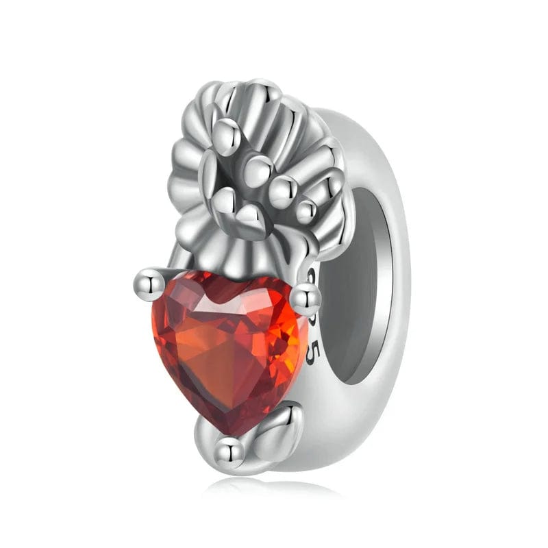 Floral Heart Birthstone Charms