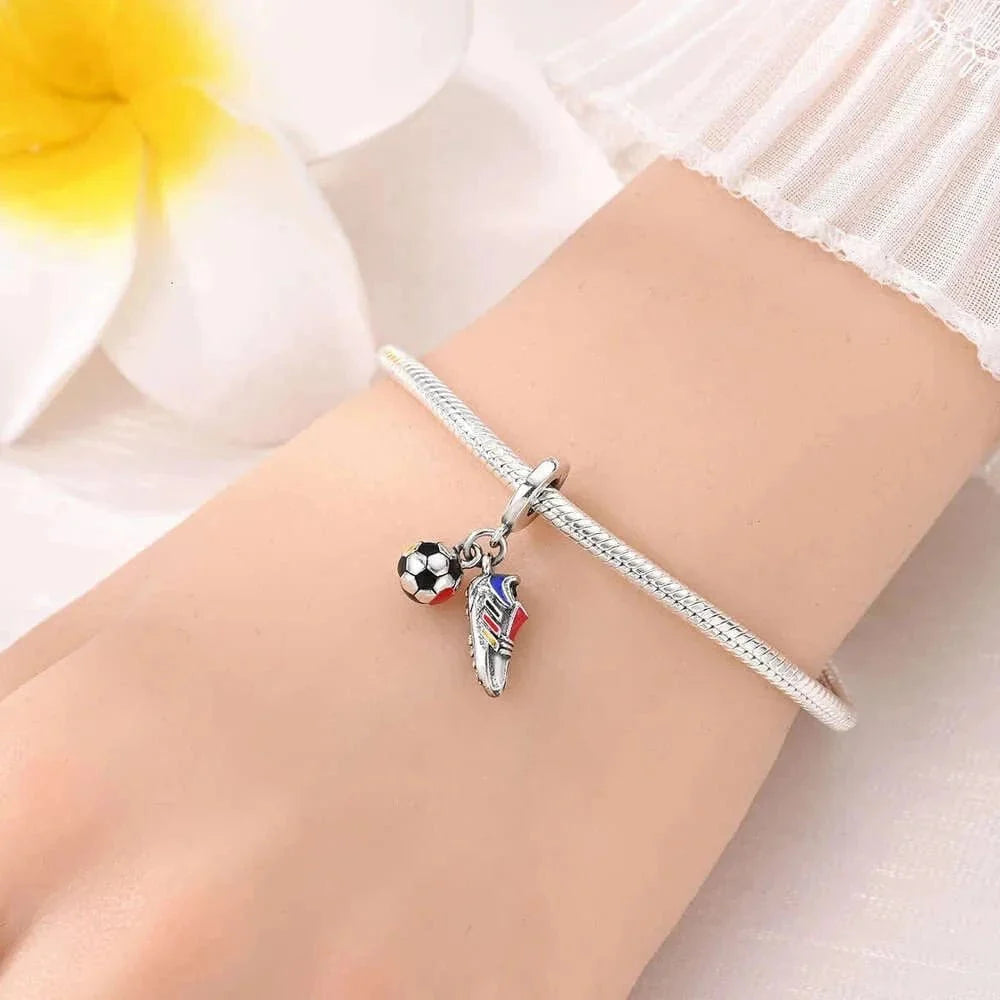 Football Shoe & Ball Dangle Charm