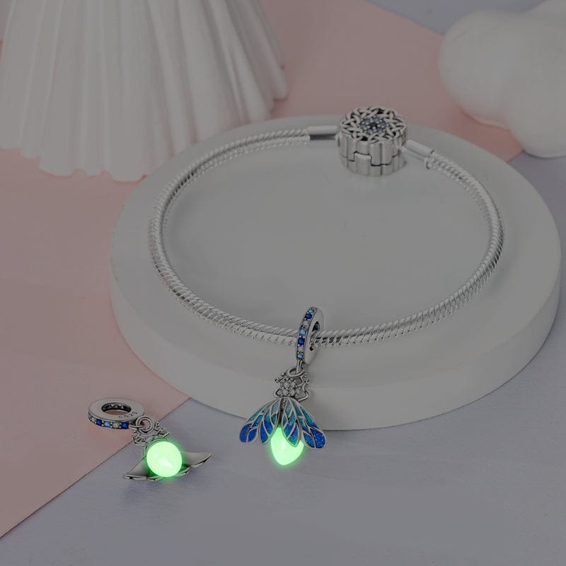 Glow-in-the-dark Blue Firefly Dangle Charm