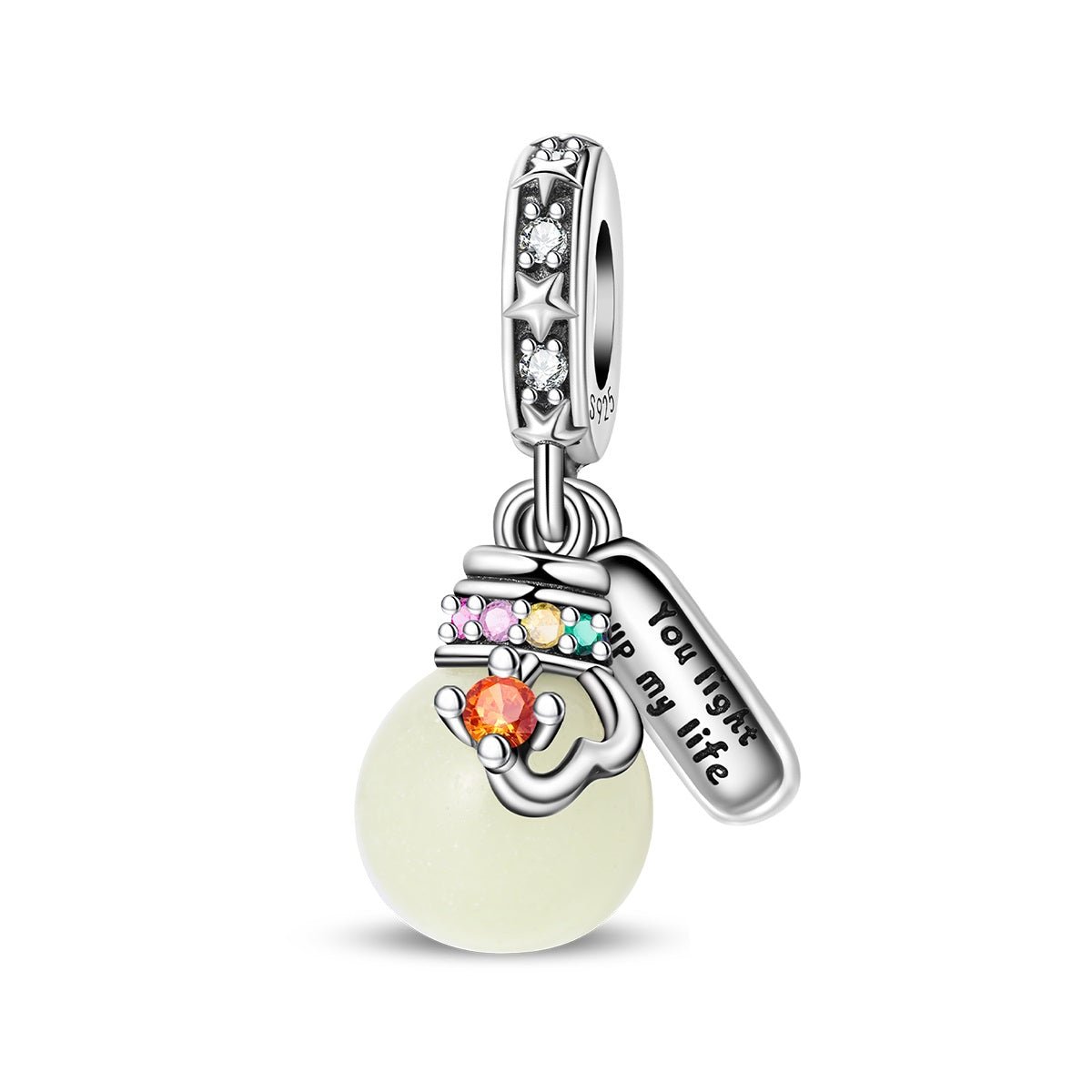 Glow-in-the-dark Lightbulb Double Dangle Charm