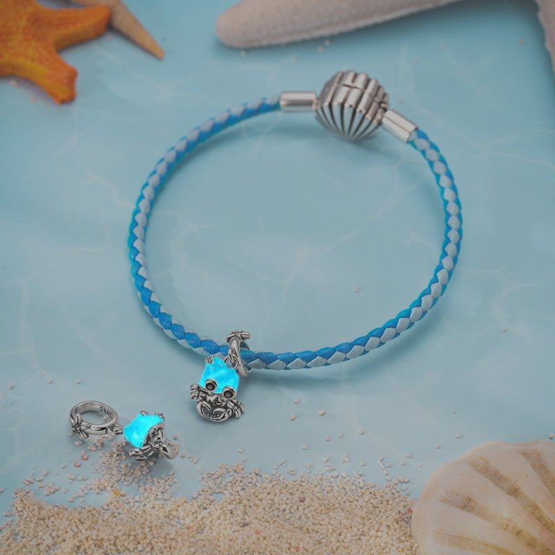 Glow in the Dark Luminous Crab with Starfish Dangle Charm