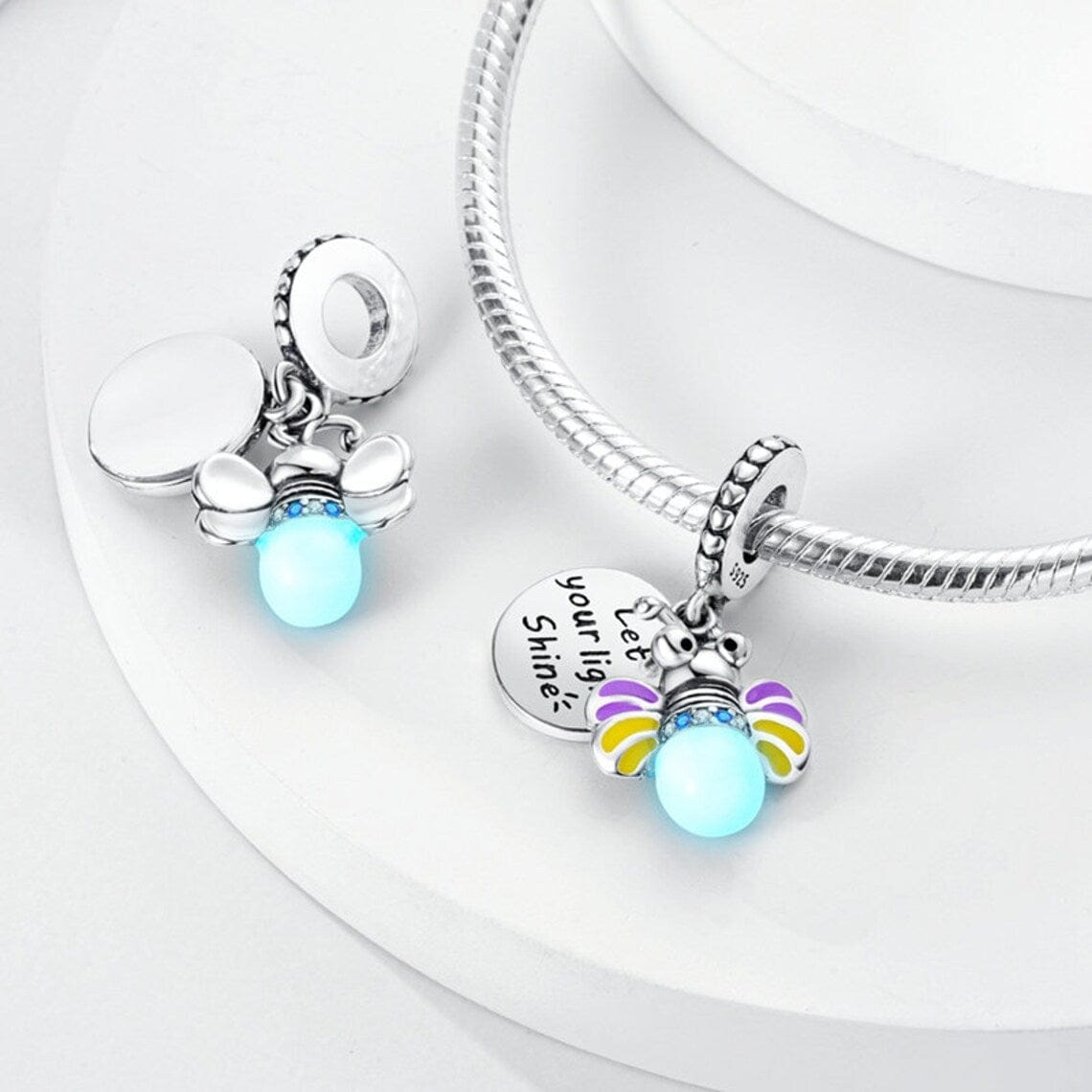 Glow in the Dark Luminous Honey Bee Dangle Charm