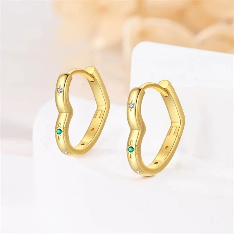 Gold Heart Hoop Earrings