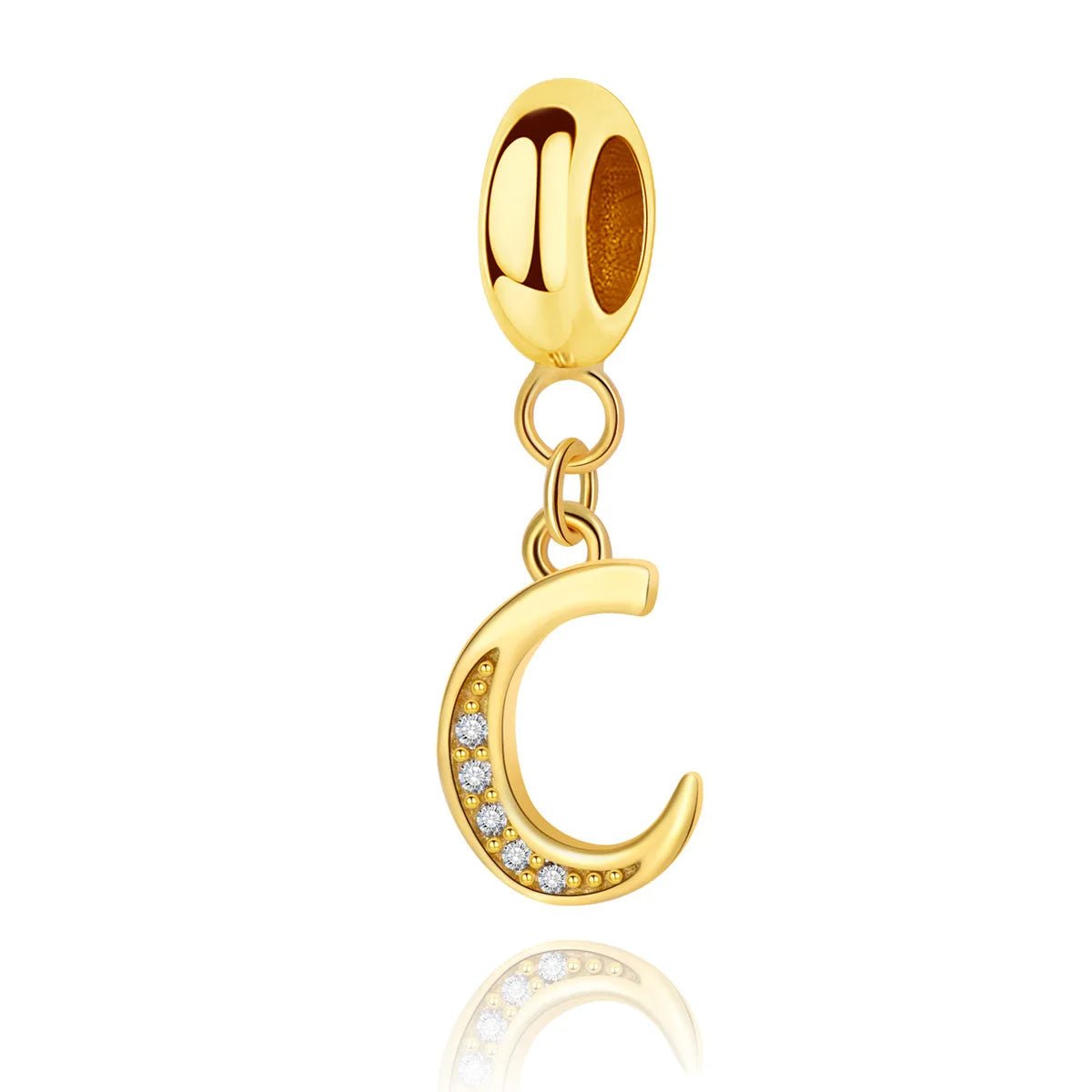 Gold Initial Letter A~Z Alphabet Dangle Charms