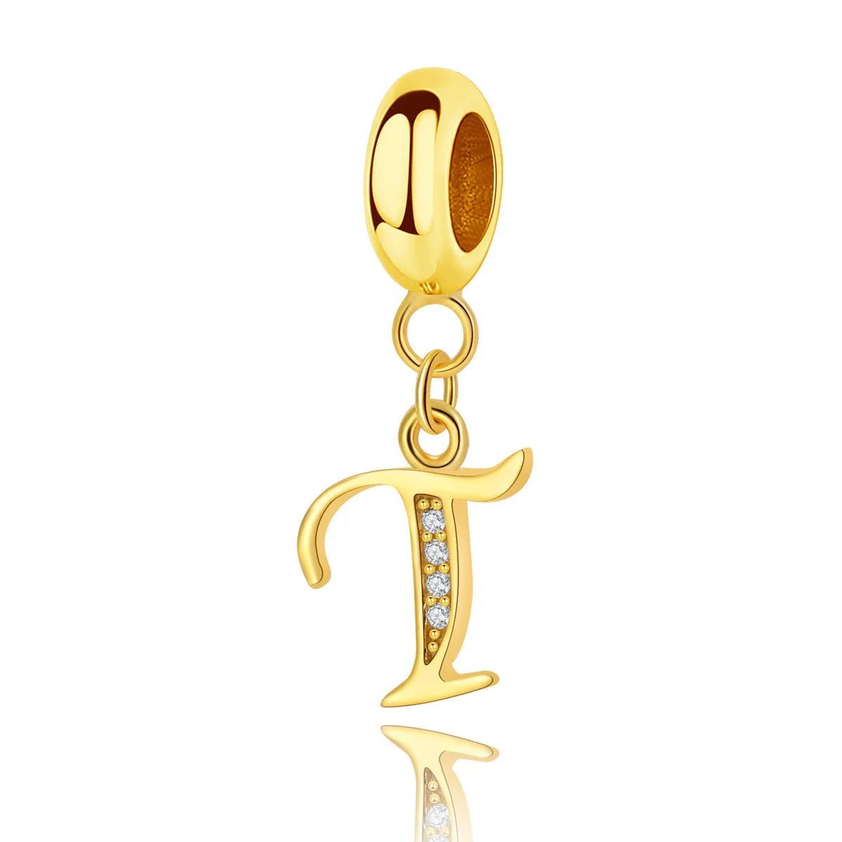 Gold Initial Letter A~Z Alphabet Dangle Charms