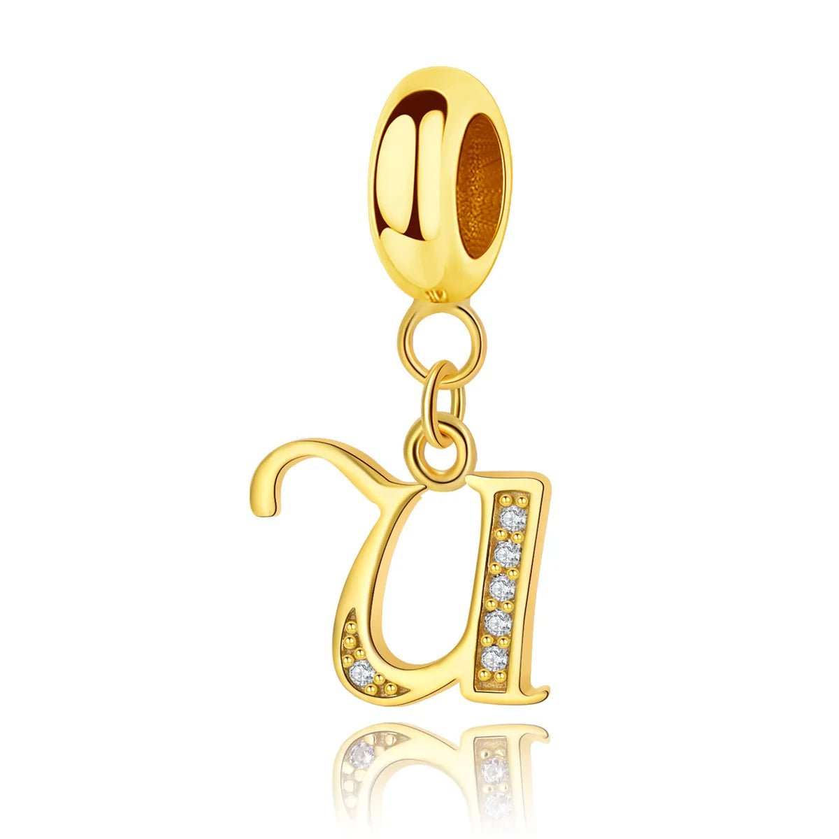 Gold Initial Letter A~Z Alphabet Dangle Charms