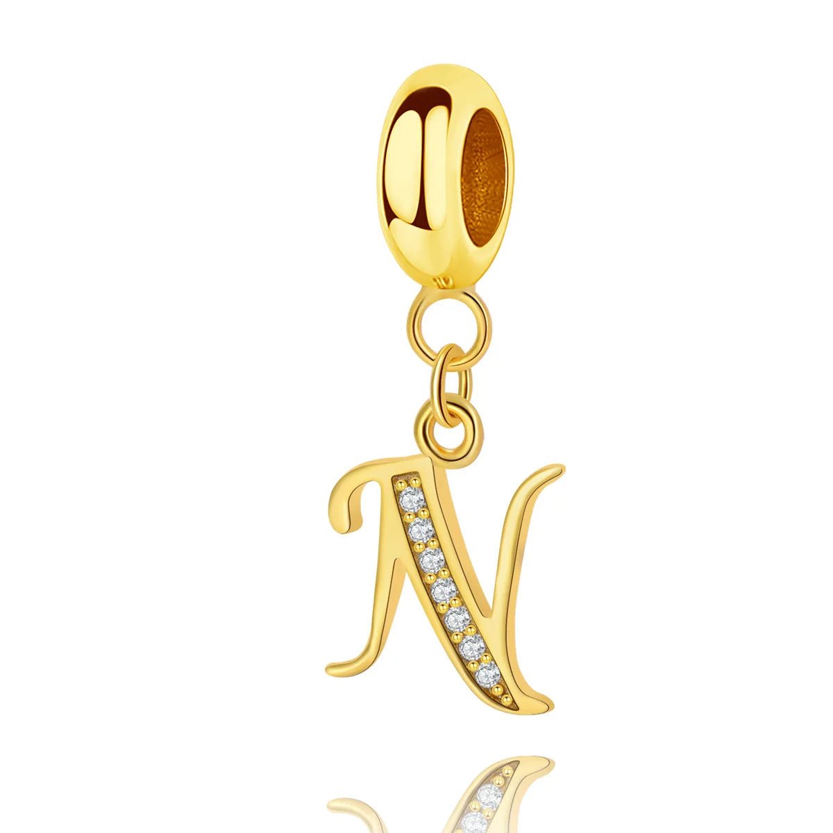 Gold Initial Letter A~Z Alphabet Dangle Charms