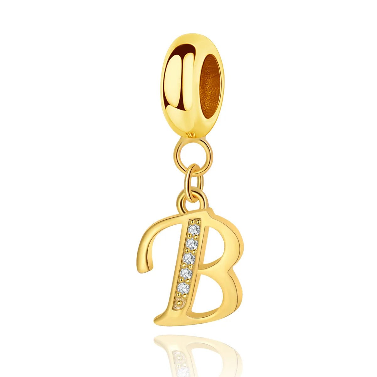 Gold Initial Letter A~Z Alphabet Dangle Charms