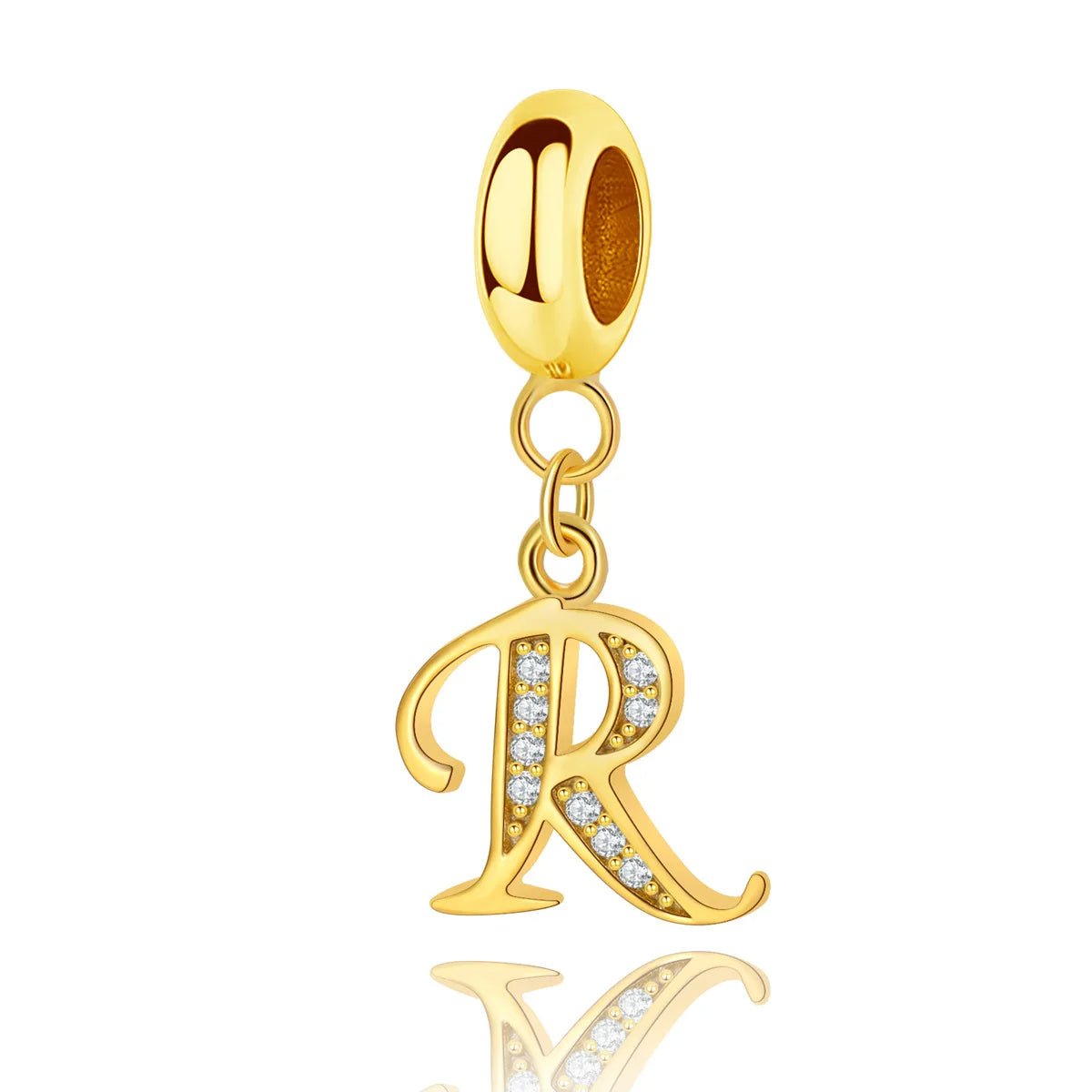 Gold Initial Letter A~Z Alphabet Dangle Charms