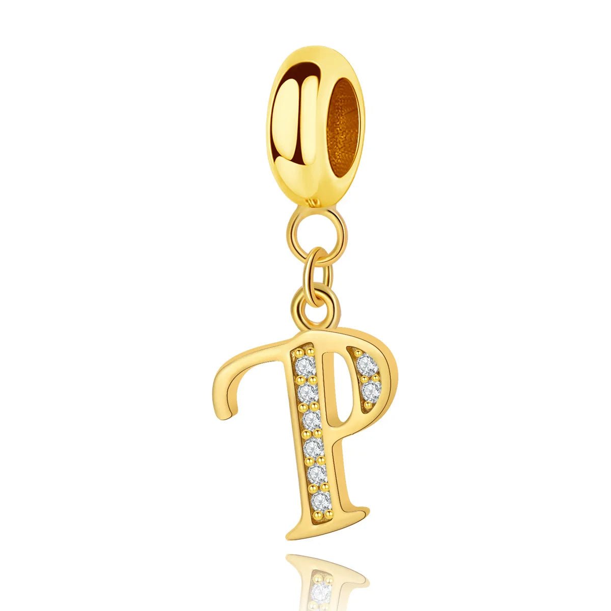 Gold Initial Letter A~Z Alphabet Dangle Charms