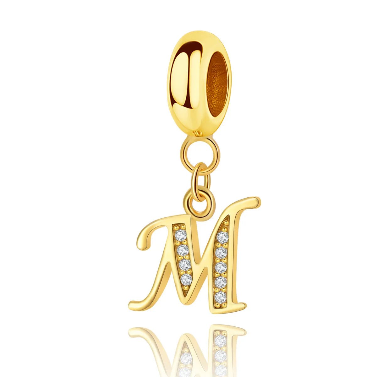 Gold Initial Letter A~Z Alphabet Dangle Charms