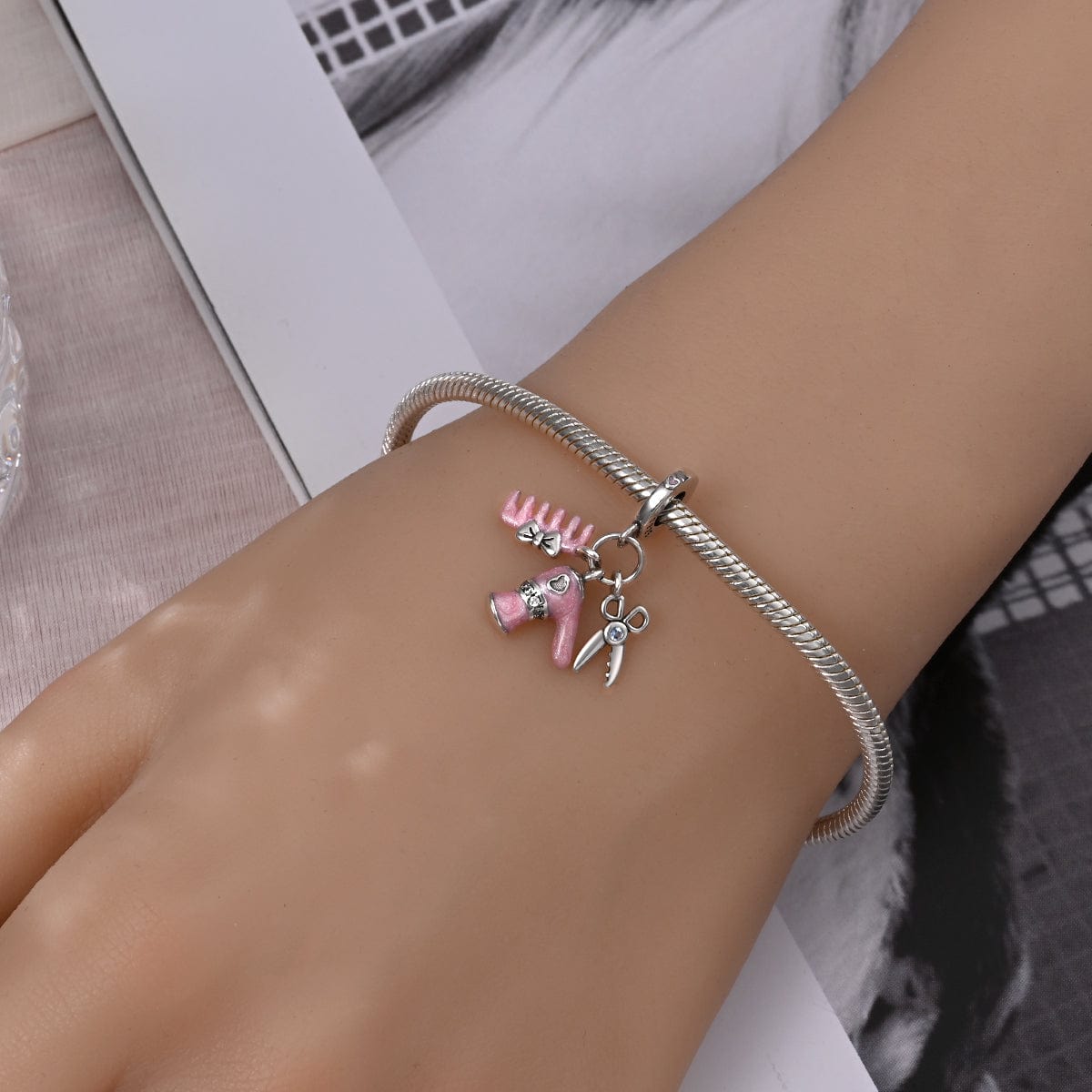 Hairdryer, Comb & Scissors Trio Charm