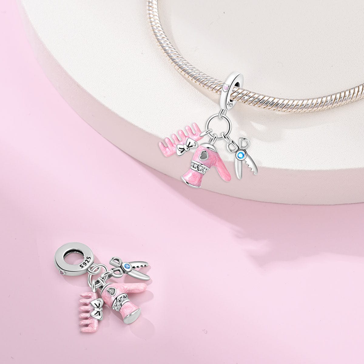 Hairdryer, Comb & Scissors Trio Charm