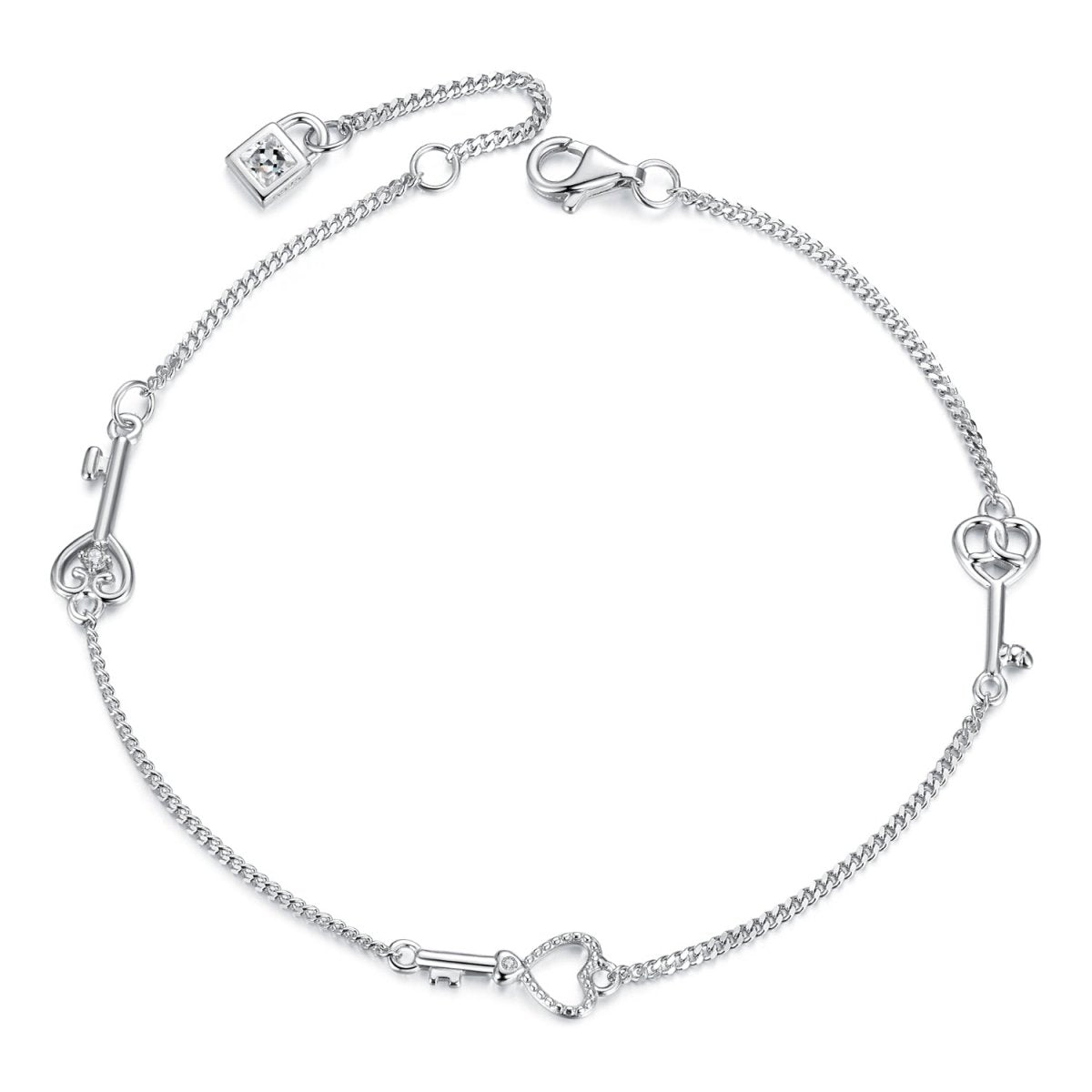 Heart Key Link Bracelet