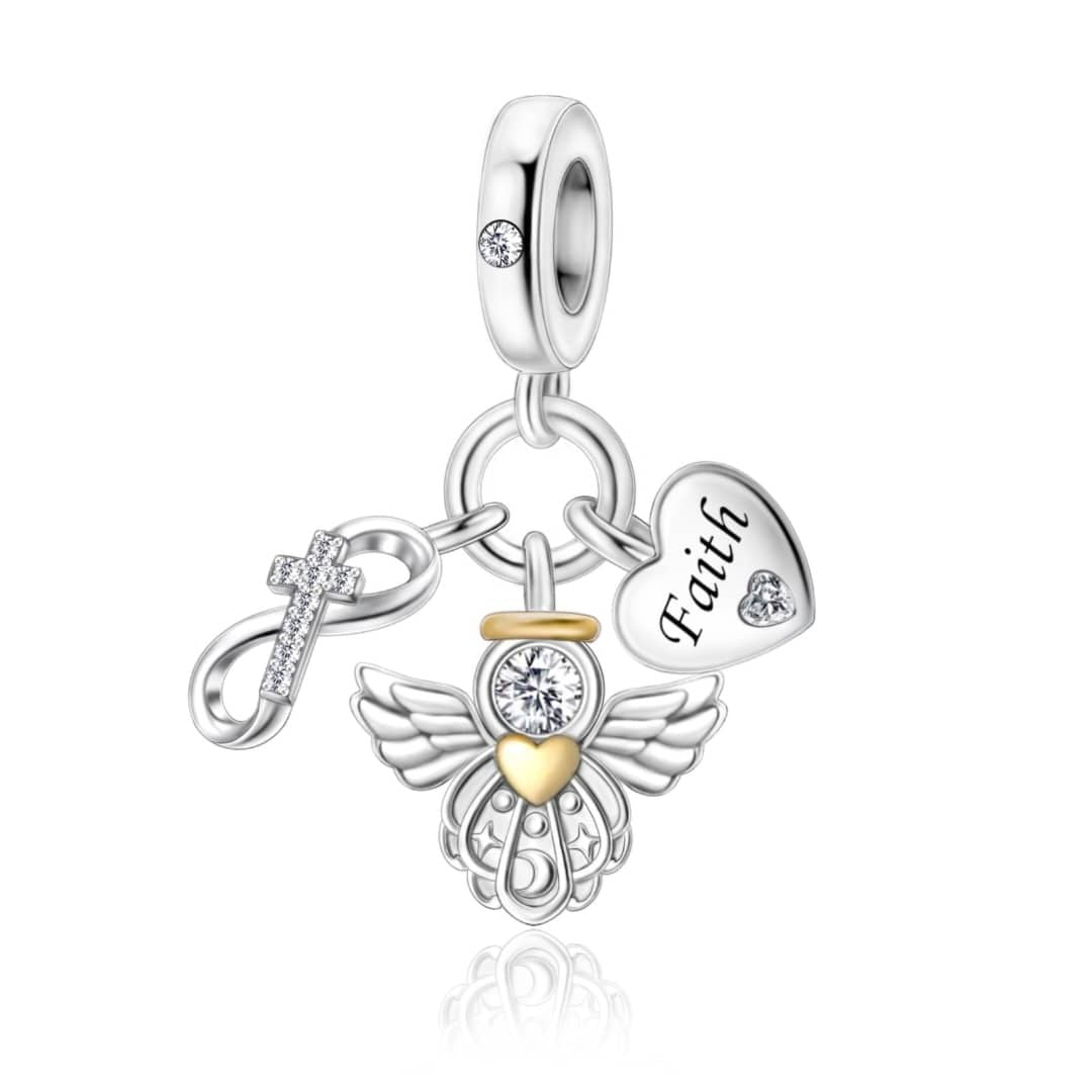 Heavenly Faith Angel Trio Dangle Charm